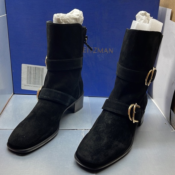 Floor sample STUART WEITZMAN Britain Boot SB13 Black Sport Suede - Picture 10 of 11